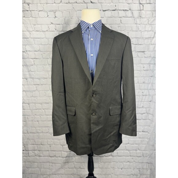 Burberry London 42L Blazer Jacket Two Button Gray 100%Wool - Picture 1 of 12